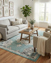 Beverly Grove Collection Area Rug - Melrose (Aqua) Rectangle Aqua  lifestyle 12