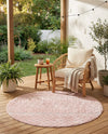 Garden Lattice Charm Collection Area Rug -  Pergola (Pink) Round Pink  lifestyle 54