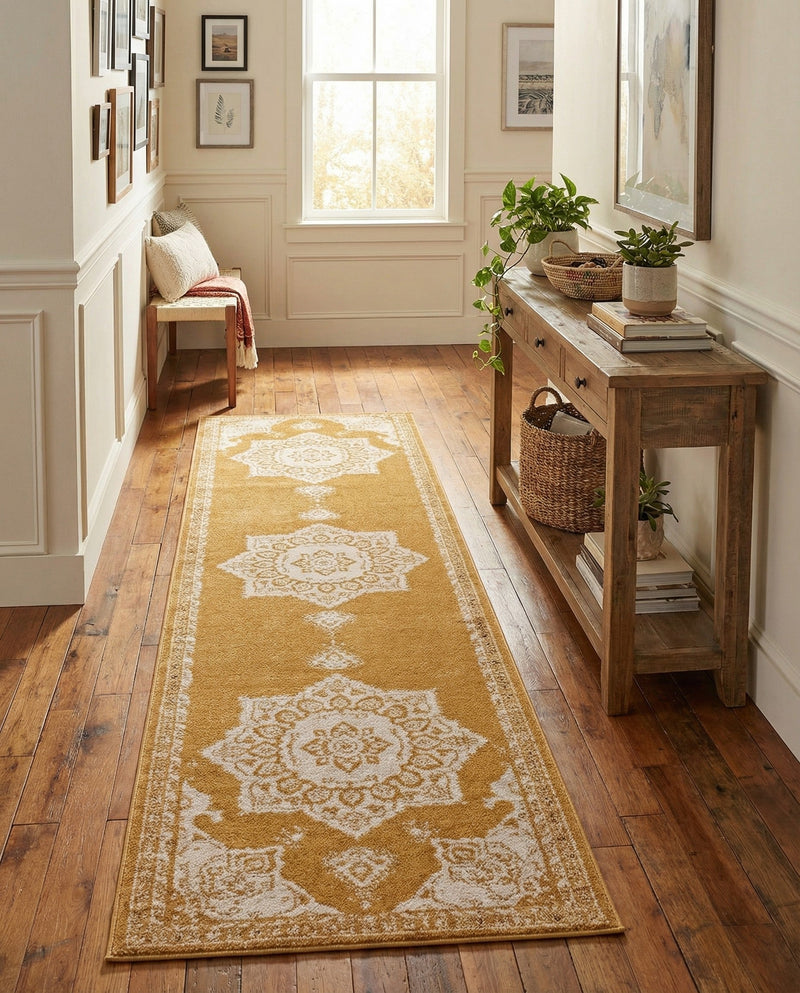 Eden Oasis Collection Area Rug -  Tranquility (Yellow) Runner Yellow  lifestyle 53