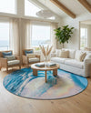 Urban Terrace Collection Area Rug - Veranda Round Blue  lifestyle 35