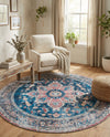 Laguna Sands Collection Area Rug -  Zuma Round Navy Blue  lifestyle 25