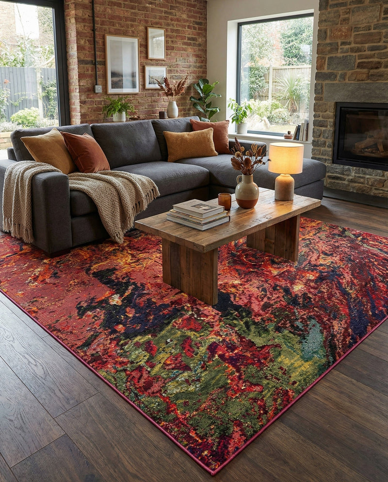 Autumnal Tapestry Collection Area Rug -  Chromaticville Rectangle Multi  lifestyle 11