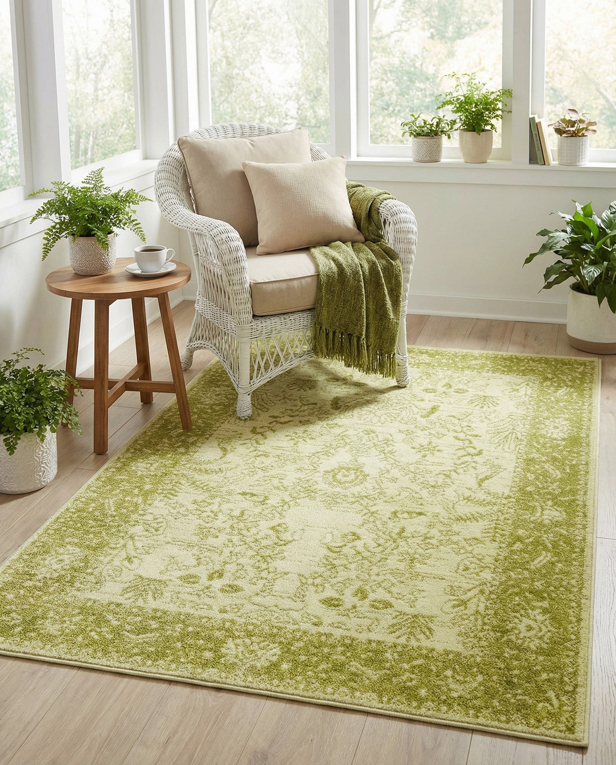 Horizon Collection Area Rug -  Apex (Light Green) Rectangle Light Green  lifestyle 27