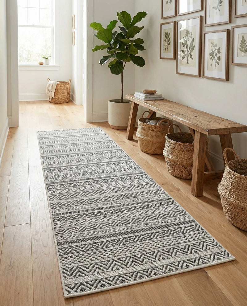 Seaside Stripes Collection Area Rug -  Boardwalk (Beige) Runner Beige  lifestyle 79