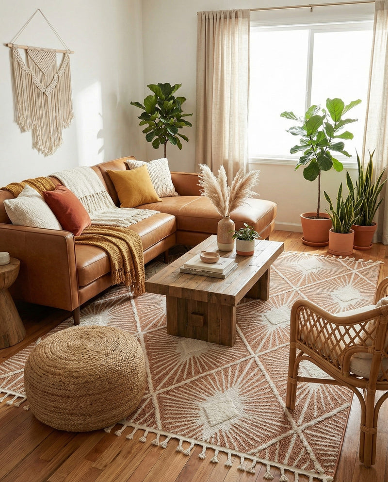 Sahara Chic Collection Area Rug - Marrakech Rectangle Rust Red  lifestyle 38