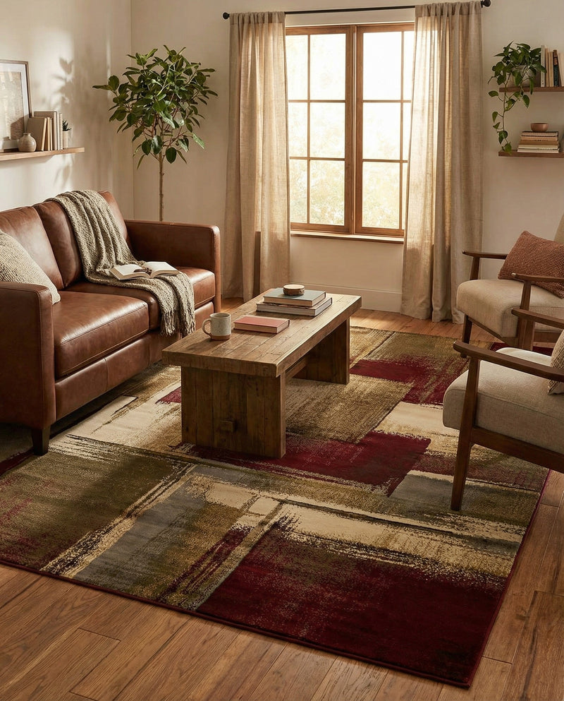 Bistro Lounge Collection Area Rug -  Doppio Rectangle Multi  lifestyle 12