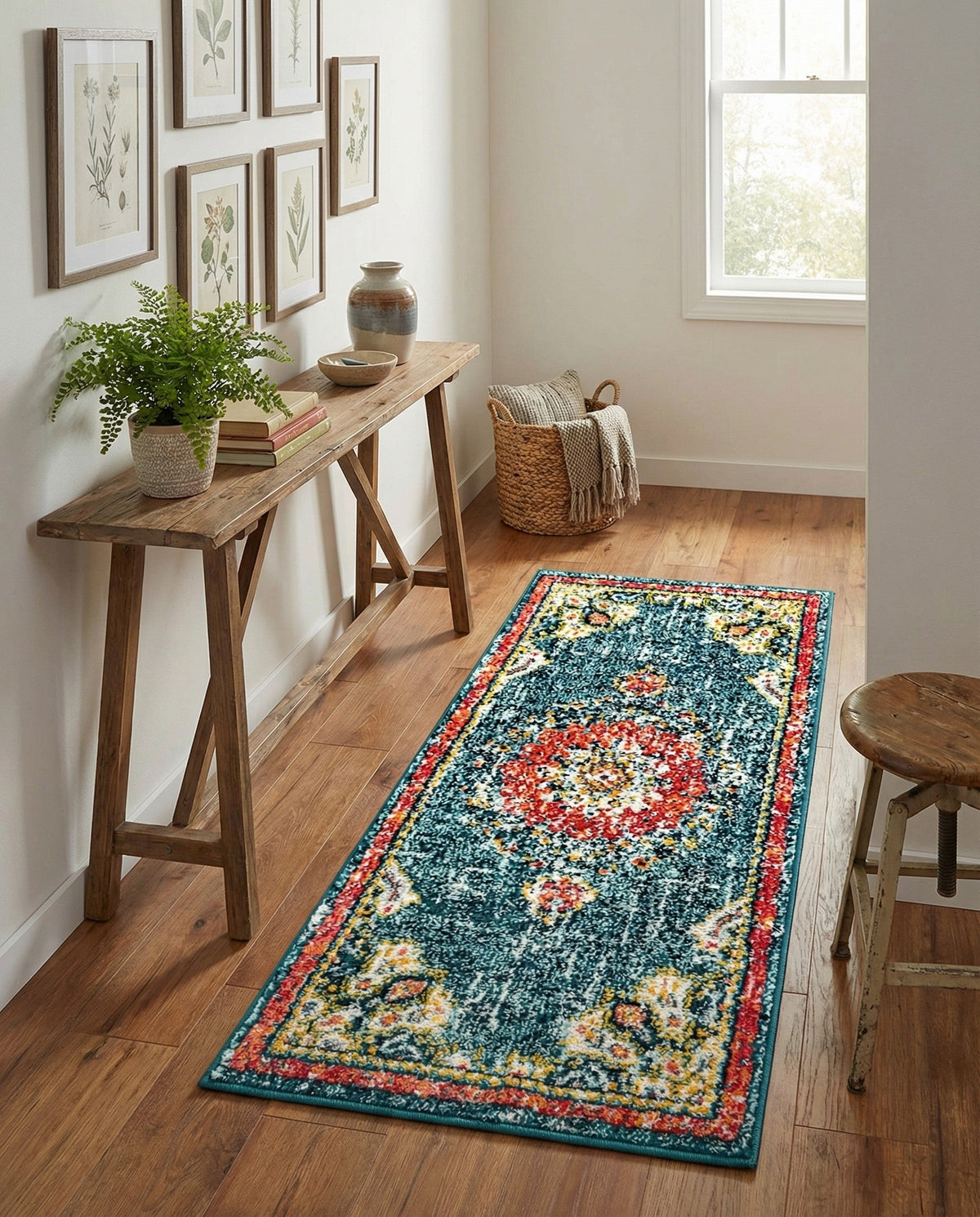 Brighton Terrace Collection Area Rug - Hove (Blue) Runner Blue  lifestyle 91