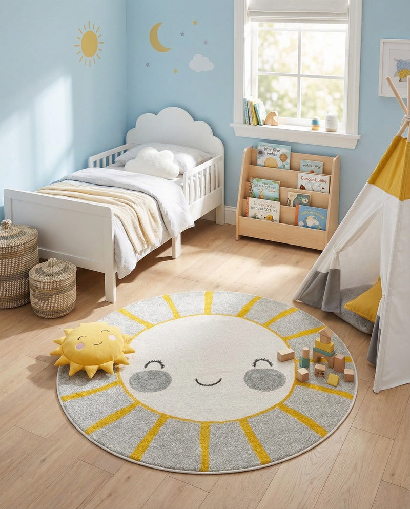 Wonder Tykes Collection Area Rug -  Twirl Round Gray  lifestyle 7