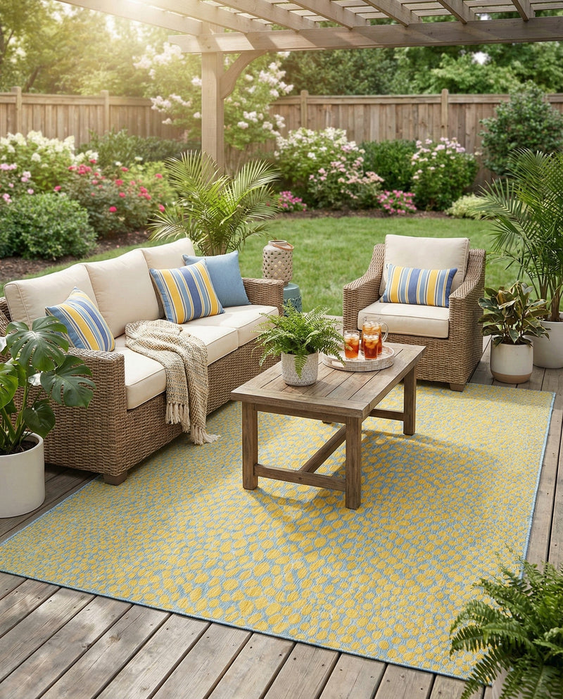 Urban Oasis Rugs Collection Area Rug -  Terrace (Yellow and Aqua) Rectangle Yellow and Aqua  lifestyle 16