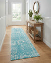 Brighton Stripes Collection Area Rug - Sussex (Light Blue) Runner Light Blue  lifestyle 72