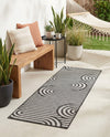 Urban Terrace Collection Area Rug -  Uptown Runner Black and White  lifestyle 63