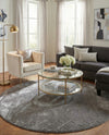 Hollywood Luxe Collection Area Rug - Sunset (Gray Silver) Round Gray Silver  lifestyle 52