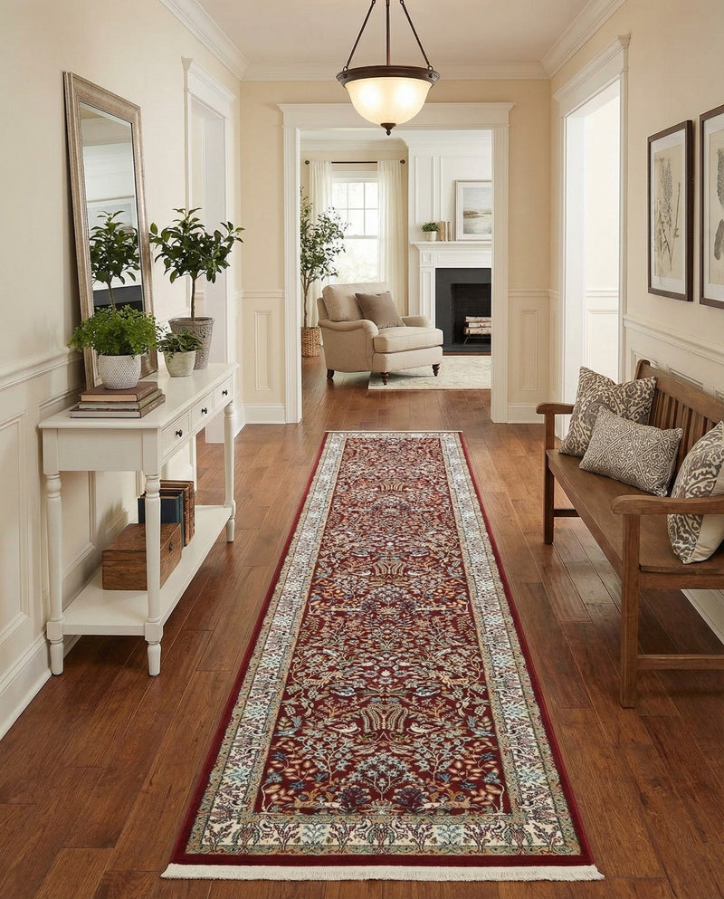 Persian Elegance Collection Area Rug -  Kerman (Burgundy) Runner Burgundy  lifestyle 30