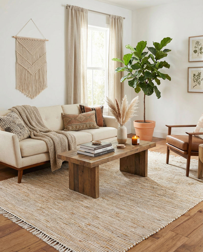 Osian Looms Collection Area Rug - Capri Rectangle Natural  lifestyle 11