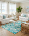 Seaside Haven Rugs Collection Area Rug -  Seaside Rectangle Teal  lifestyle 9