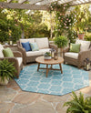 Savannah Pergola Collection Area Rug - Arbor (Aquamarine) Octagon Aquamarine  lifestyle 45