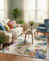 Meadow Breeze Collection Area Rug - Wildflower Rectangle Ivory  lifestyle 33
