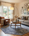 Sahara Essence Collection Area Rug - Oasis (Gray) Octagon Gray  lifestyle 47