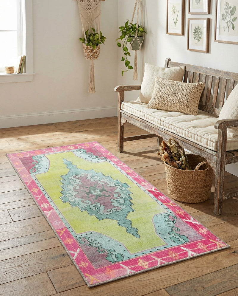 Heritage Elegance Collection Area Rug -  Winterthur (Green) Runner Green  lifestyle 45