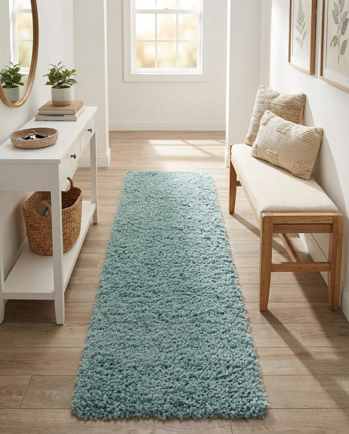 Alpine Plush Collection Area Rug -  Cortina (Aqua) Runner Aqua  lifestyle 27