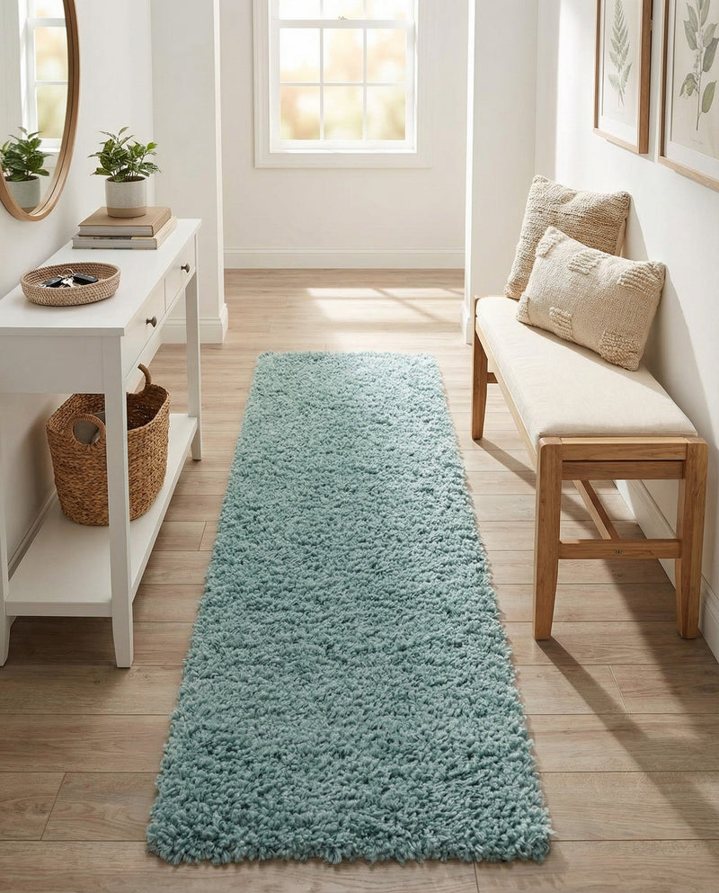 Alpine Plush Collection Area Rug -  Cortina (Aqua) Runner Aqua  lifestyle 27