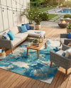 Urban Terrace Collection Area Rug -  Gazebo Rectangle Blue and Ivory  lifestyle 11