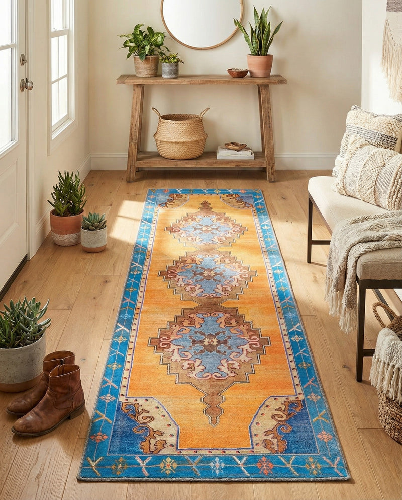 Heritage Elegance Collection Area Rug -  Winterthur (Orange) Runner Orange  lifestyle 63