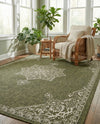 Patio Heritage Collection Area Rug -  Charleston (Green) Rectangle Green  lifestyle 20