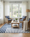 Copenhagen Edge Collection Area Rug -  Vesterbro Rectangle Blue  lifestyle 20