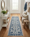 Charleston Elegance Collection Area Rug -  Seaport (White Blue) Runner White Blue  lifestyle 40