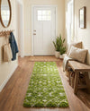 Berber Lattice Shag Collection Area Rug - Atlas (Green) Runner Green  lifestyle 38