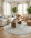 Coastal Haven Collection Area Rug - Seabreeze (Gray) Round Gray  lifestyle 53