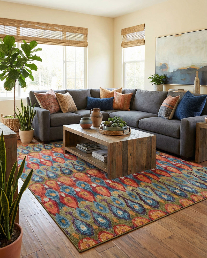 Urban Terrace Collection Area Rug -  Compass Rectangle Multi  lifestyle 27