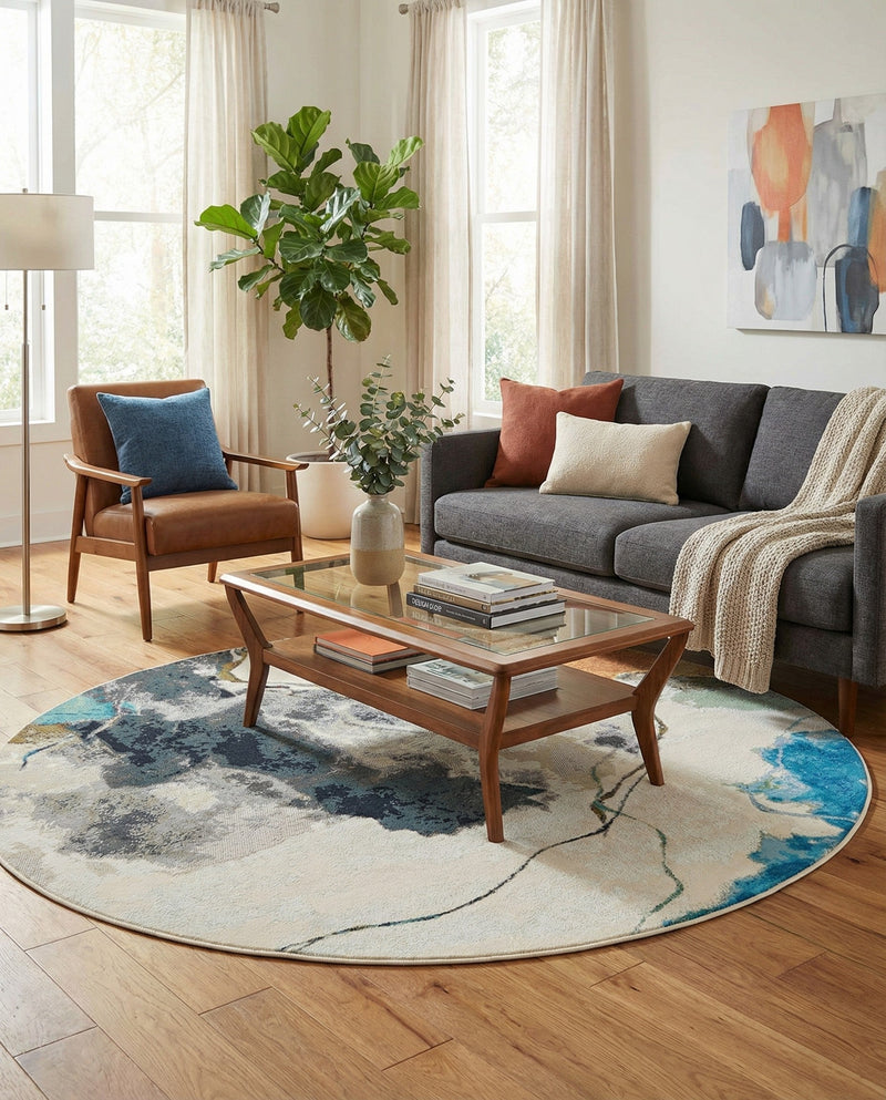 Urban Terrace Collection Area Rug -  Arbor Round Multi  lifestyle 66