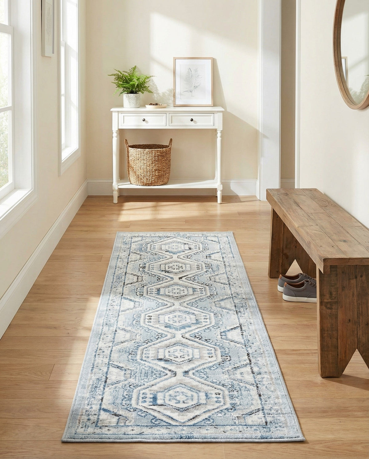 Savannah Elegance Collection Area Rug -  Tybee (Aqua Blue) Runner Aqua Blue  lifestyle 84