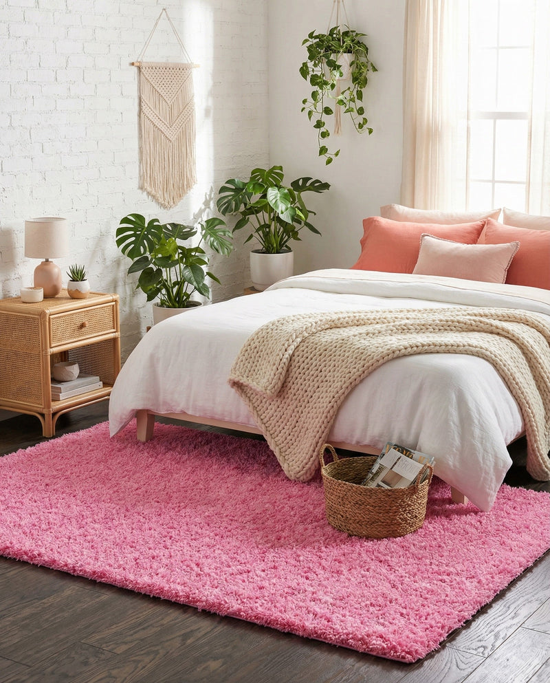 Plush Oasis Collection Area Rug - Serenity (Taffy Pink) Rectangle Taffy Pink  lifestyle 6