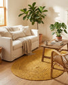 Woven Seaside Jute Collection Area Rug - Savannah (Yellow) Oval Yellow  lifestyle 61