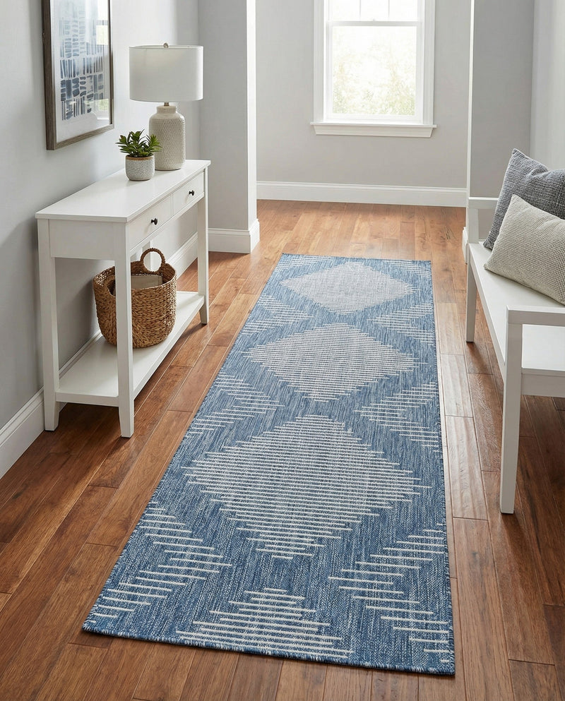 Urban Terrace Collection Area Rug -  Chelsea (Blue) Runner Blue  lifestyle 35