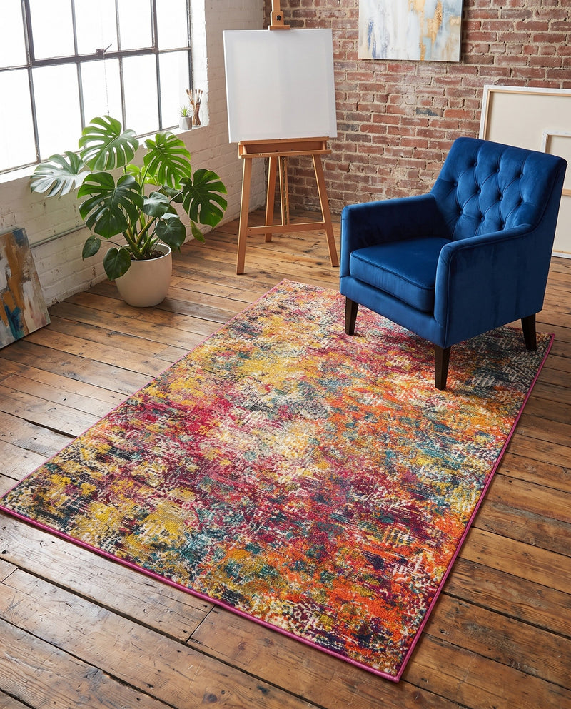 Colorburst Oasis Collection Area Rug -  Azura Rectangle Multi  lifestyle 28