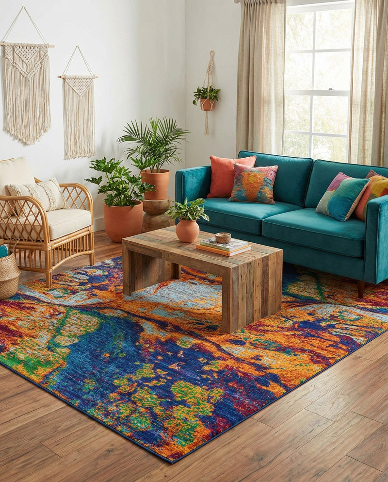 Caribbean Cove Collection Area Rug -  Bequia Rectangle Multi  lifestyle 3