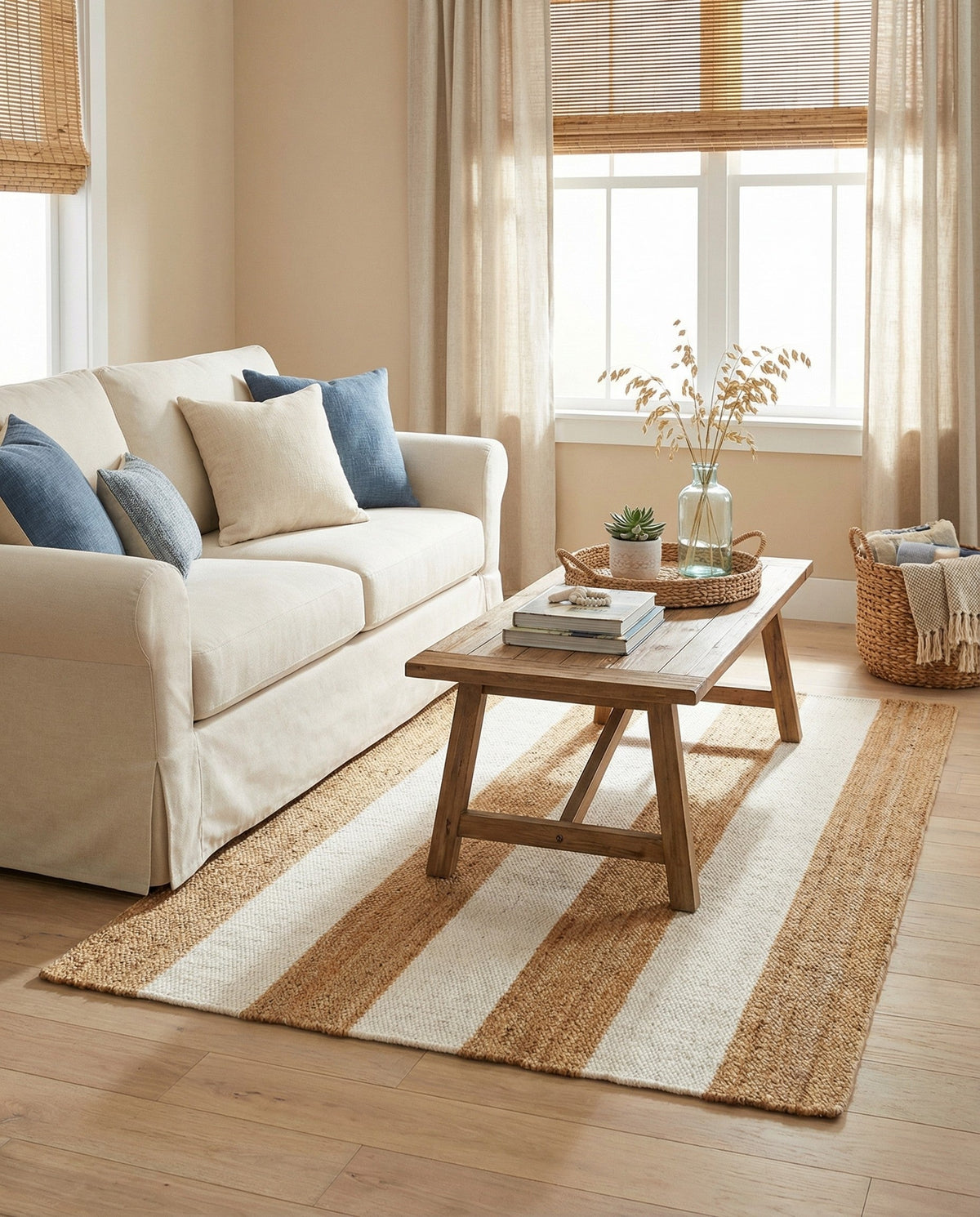 Martha's Vineyard Blueprints Collection Area Rug - Edgartown Rectangle Tan Sand  lifestyle 32