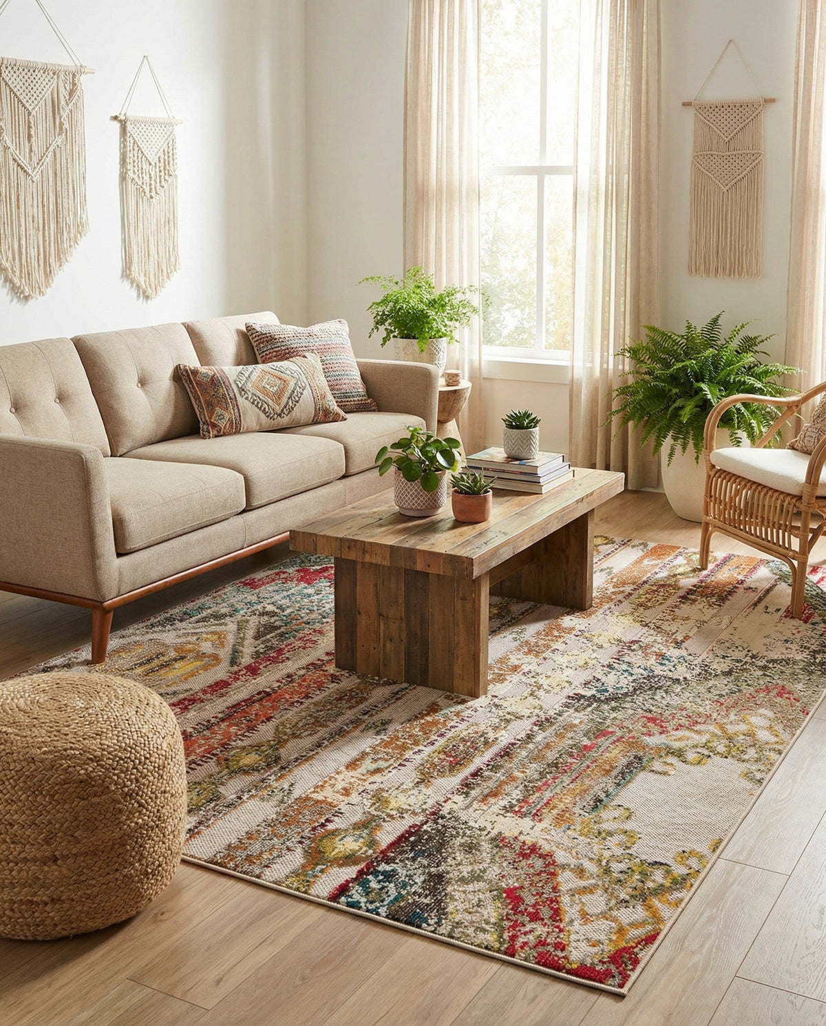 Outdoor Marrakesh Collection Area Rug -  Agadir Rectangle Multi Beige  lifestyle 26