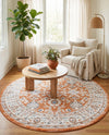 Savannah Elegance Collection Area Rug - Augusta (Rust Red) Round Rust Red  lifestyle 78