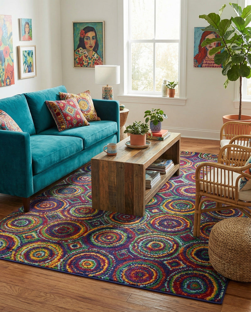 Caribbean Cove Collection Area Rug -  Vincent Rectangle Multi  lifestyle 4