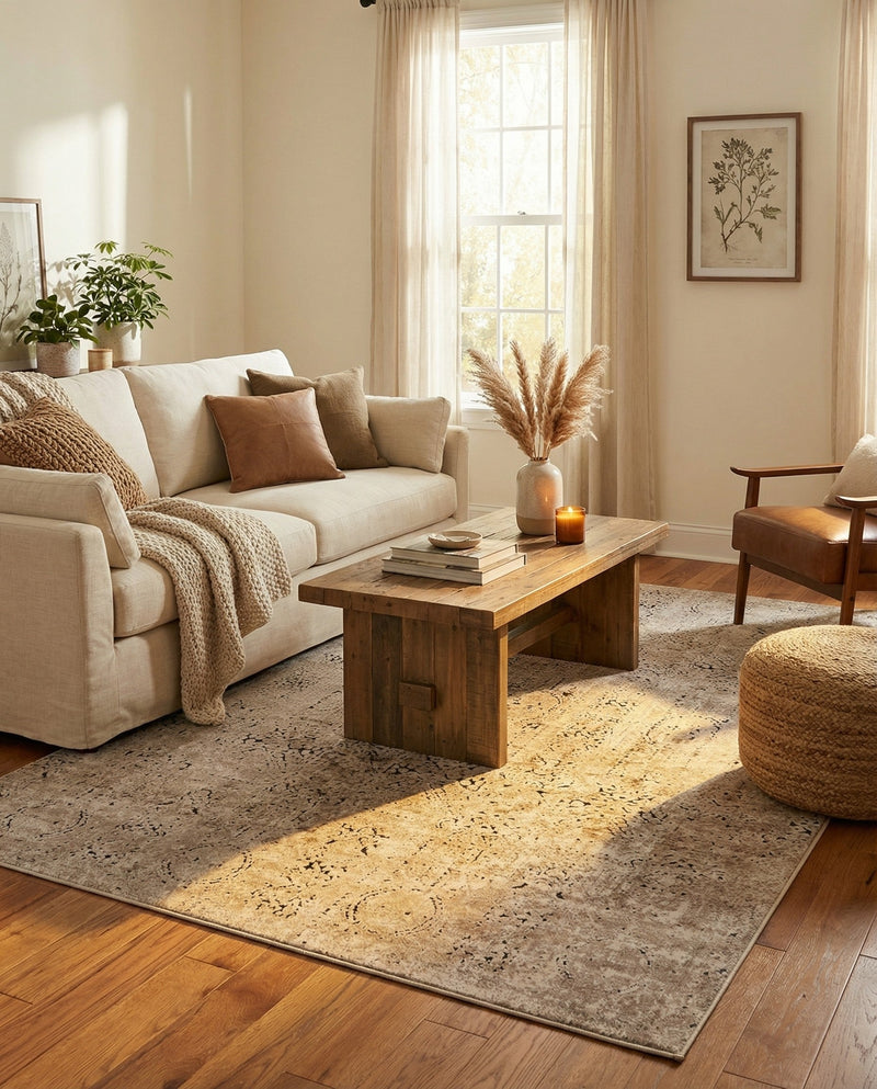 Coastal Manor Collection Area Rug -  Wavecrest Rectangle Beige  lifestyle 33