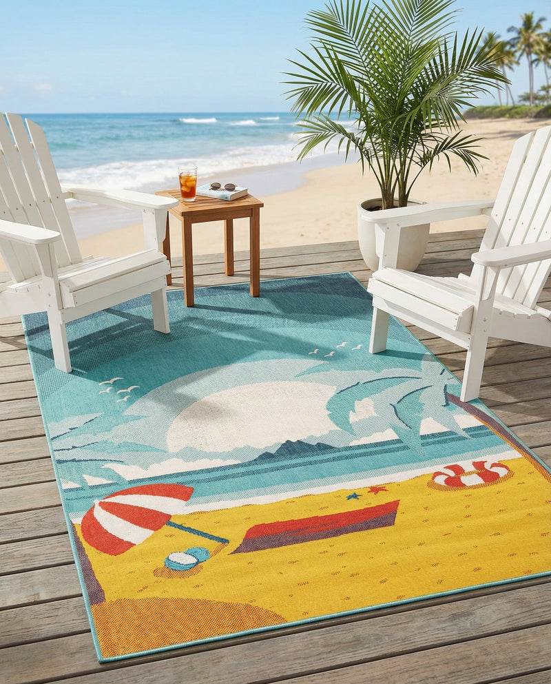 Seaside Haven Rugs Collection Area Rug -  Dockside Rectangle Multi  lifestyle 19