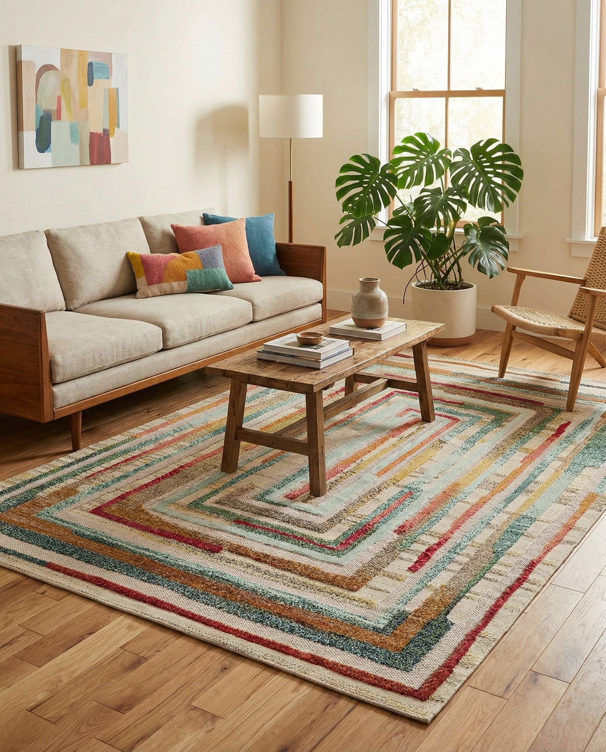 Outdoor Marrakesh Collection Area Rug -  Ouarzazate Rectangle Multi Beige  lifestyle 14