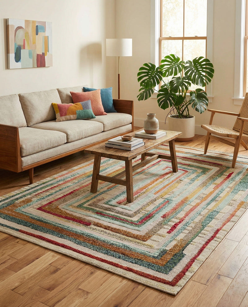 Outdoor Marrakesh Collection Area Rug -  Ouarzazate Rectangle Multi Beige  lifestyle 14