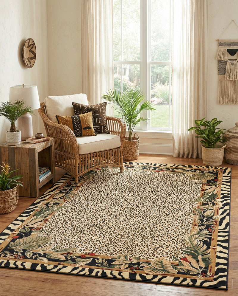 Savannah Sojourn Collection Area Rug -  Moremi Rectangle Cream  lifestyle 6