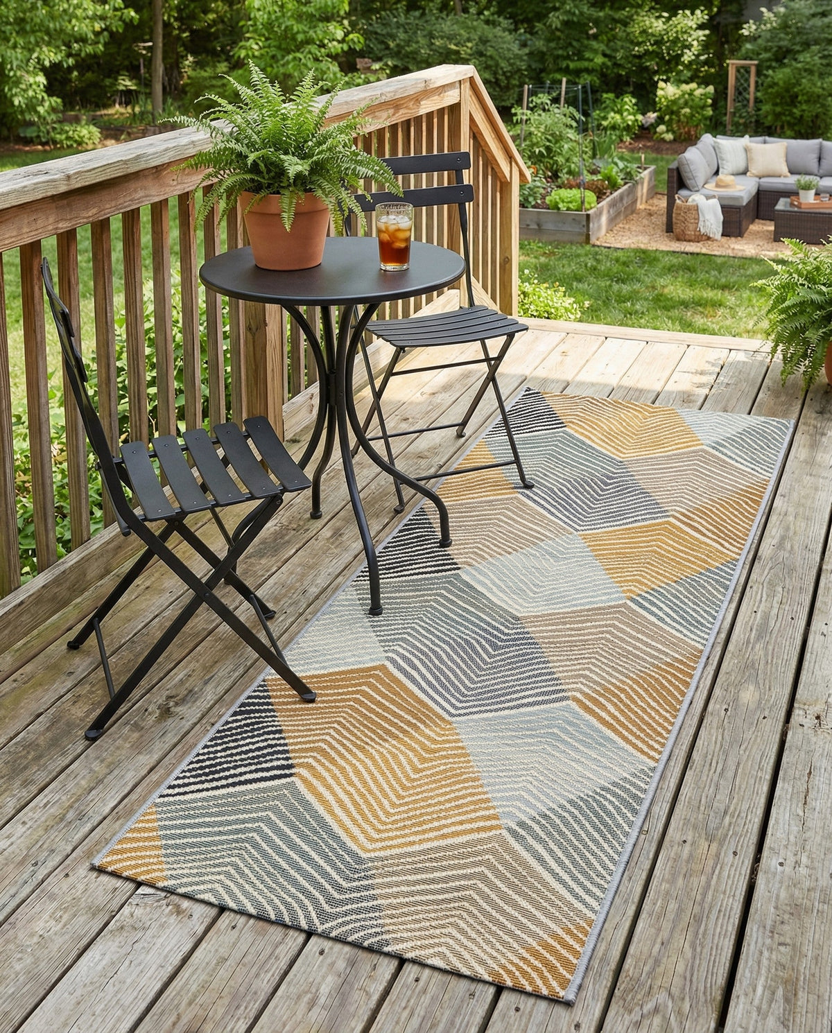 Urban Terrace Collection Area Rug - Metropolis Runner Gray  lifestyle 69
